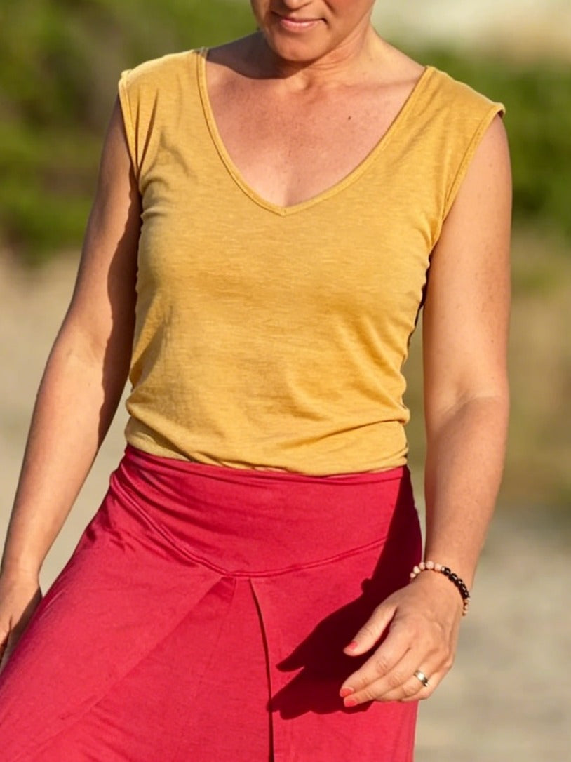 Ärmelloses V-Ausschnitt-Top, Geschenk für sie, für Naturliebhaberinnen