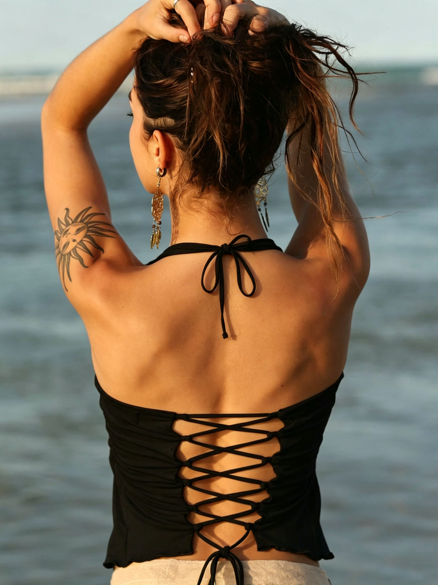 Festival Yoga Neckholder-Top, Tribal Burning-Man-Stil, Pixie Fairy Boho Elfen Kleidung