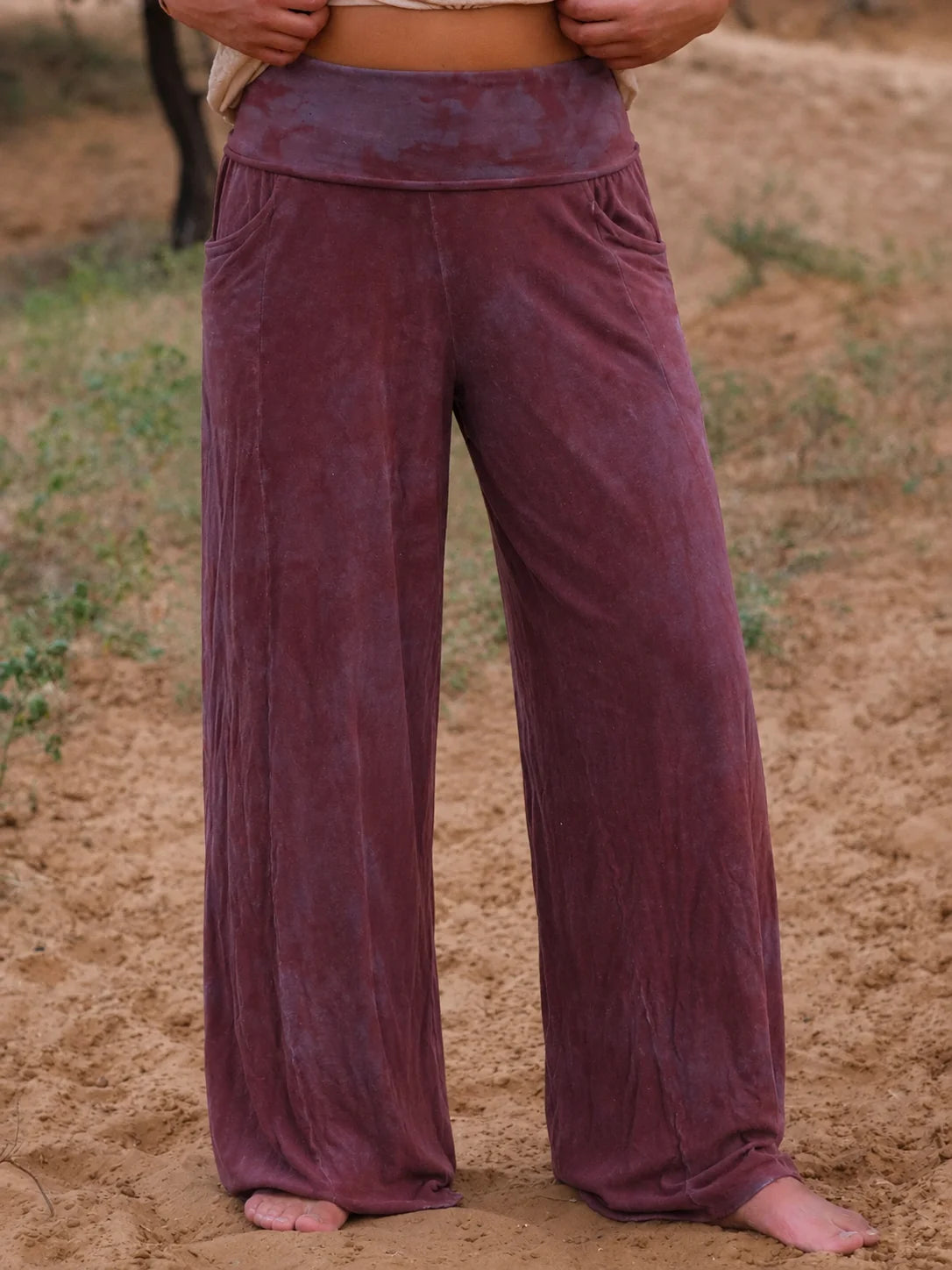 Vintage Batik Weite Freizeit-Hose