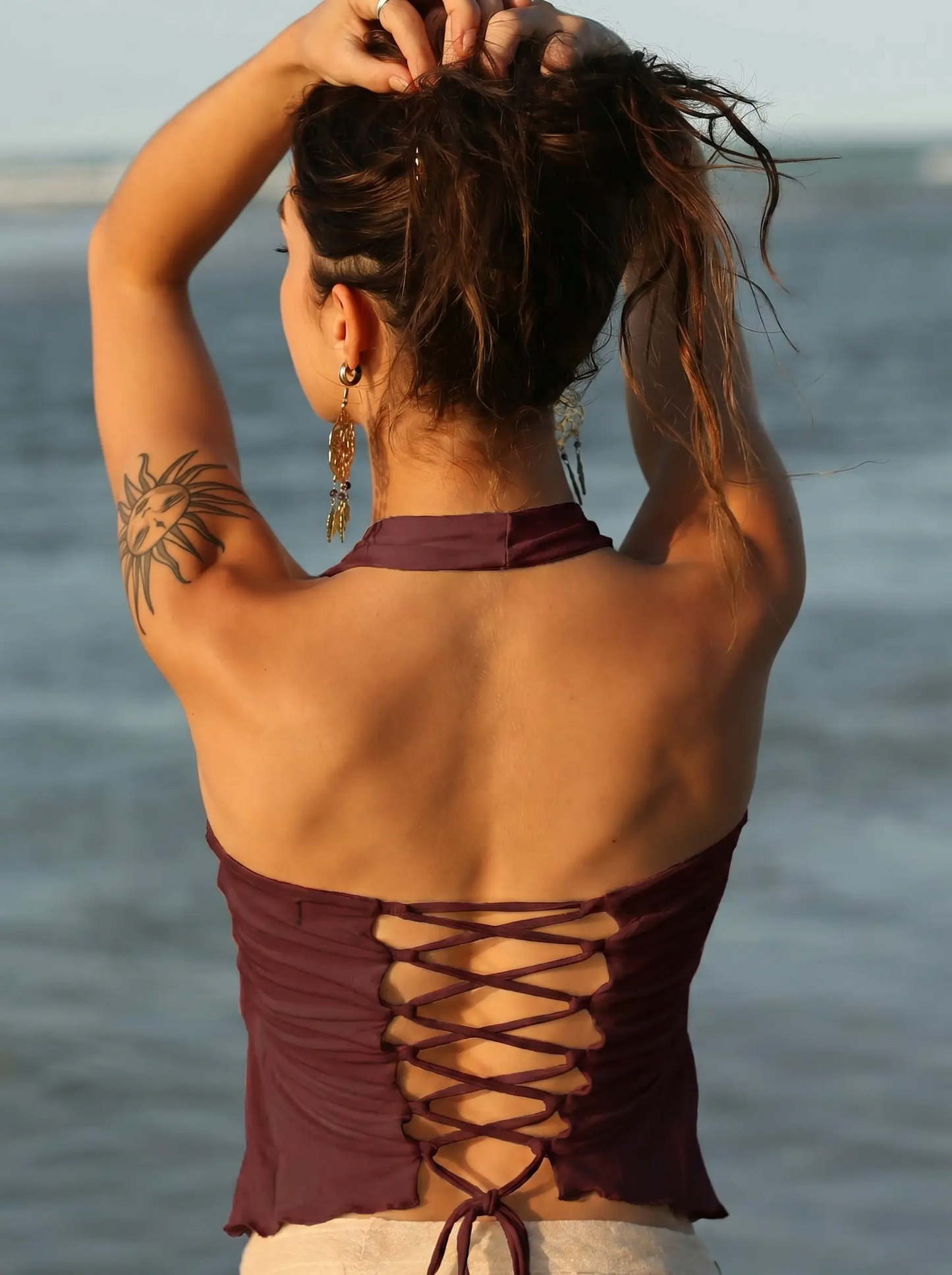 Festival Yoga Neckholder-Top, Tribal Burning-Man-Stil, Pixie Fairy Boho Elfen Kleidung