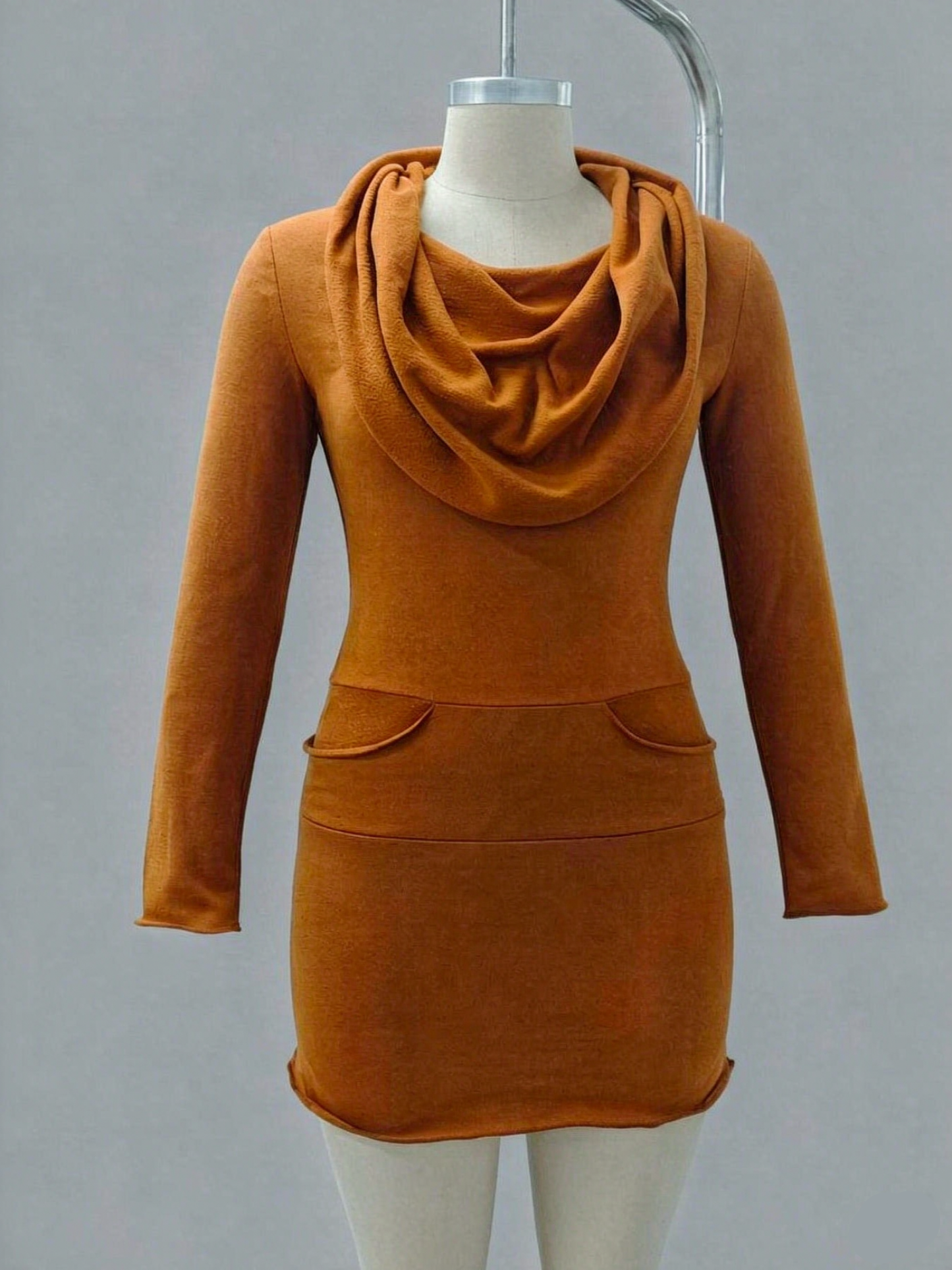 Super-Cowl Darjeeling Minikleid im schlichten Design