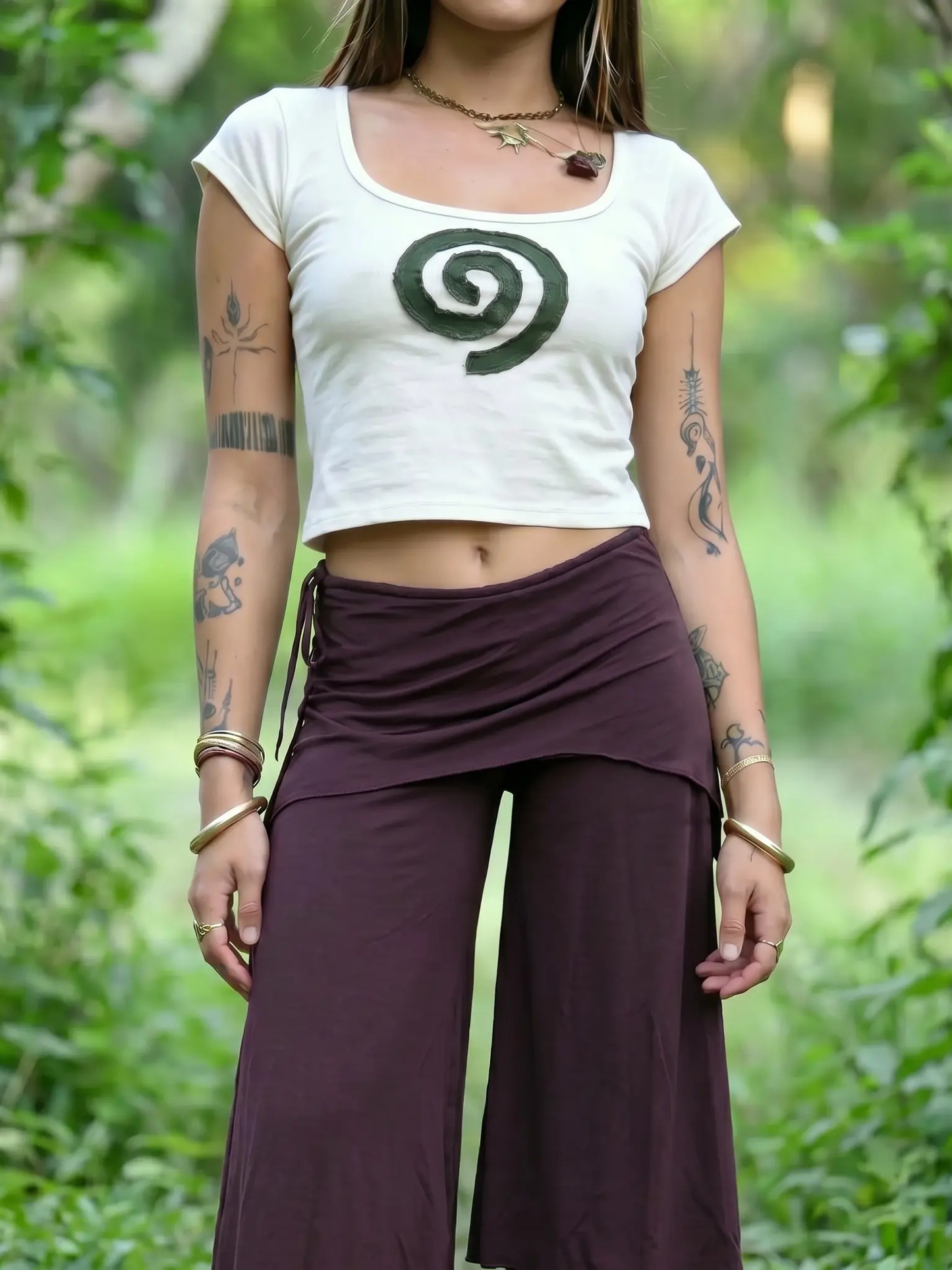 Asymmetrische Cropped-Hose mit weitem Bein und Kordelzug – Faux-Zweiteiler-Design