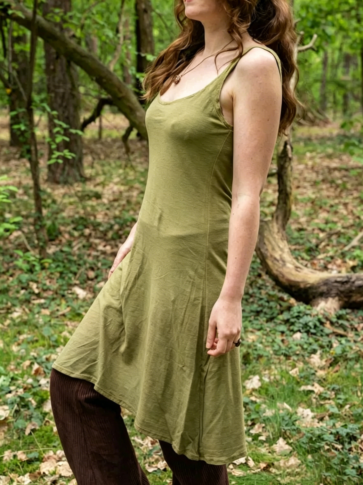 Hanf-Jersey Kleid Meduna – Elfenkleid mit spitzen Feen-Details