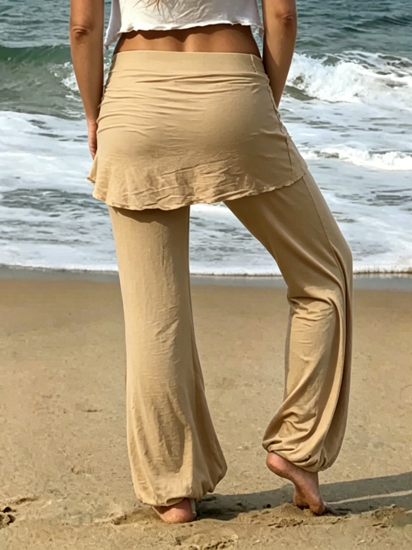 Yoga-Rockhose – Braune Yoga Pants, Rockhose, Hoop Pants