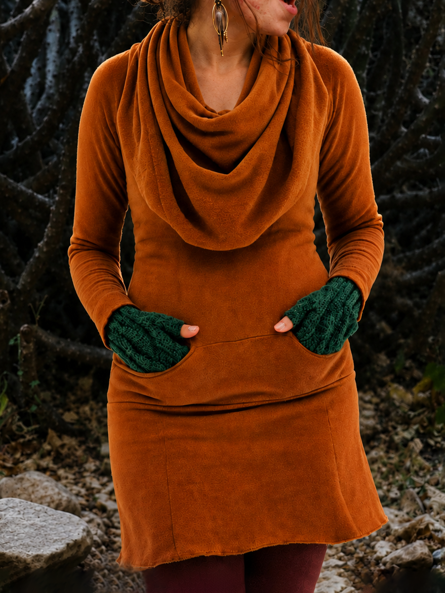 Super-Cowl Darjeeling Minikleid im schlichten Design