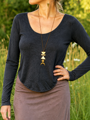 Damen Langarmshirt mit Rundhalsausschnitt