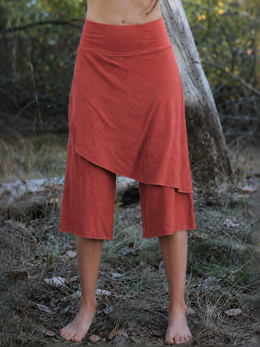 Wickel-Optik Faux-Zweiteiler Cropped Hosenrock