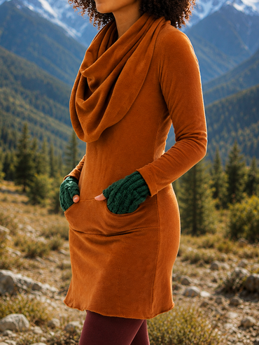 Super-Cowl Darjeeling Minikleid im schlichten Design