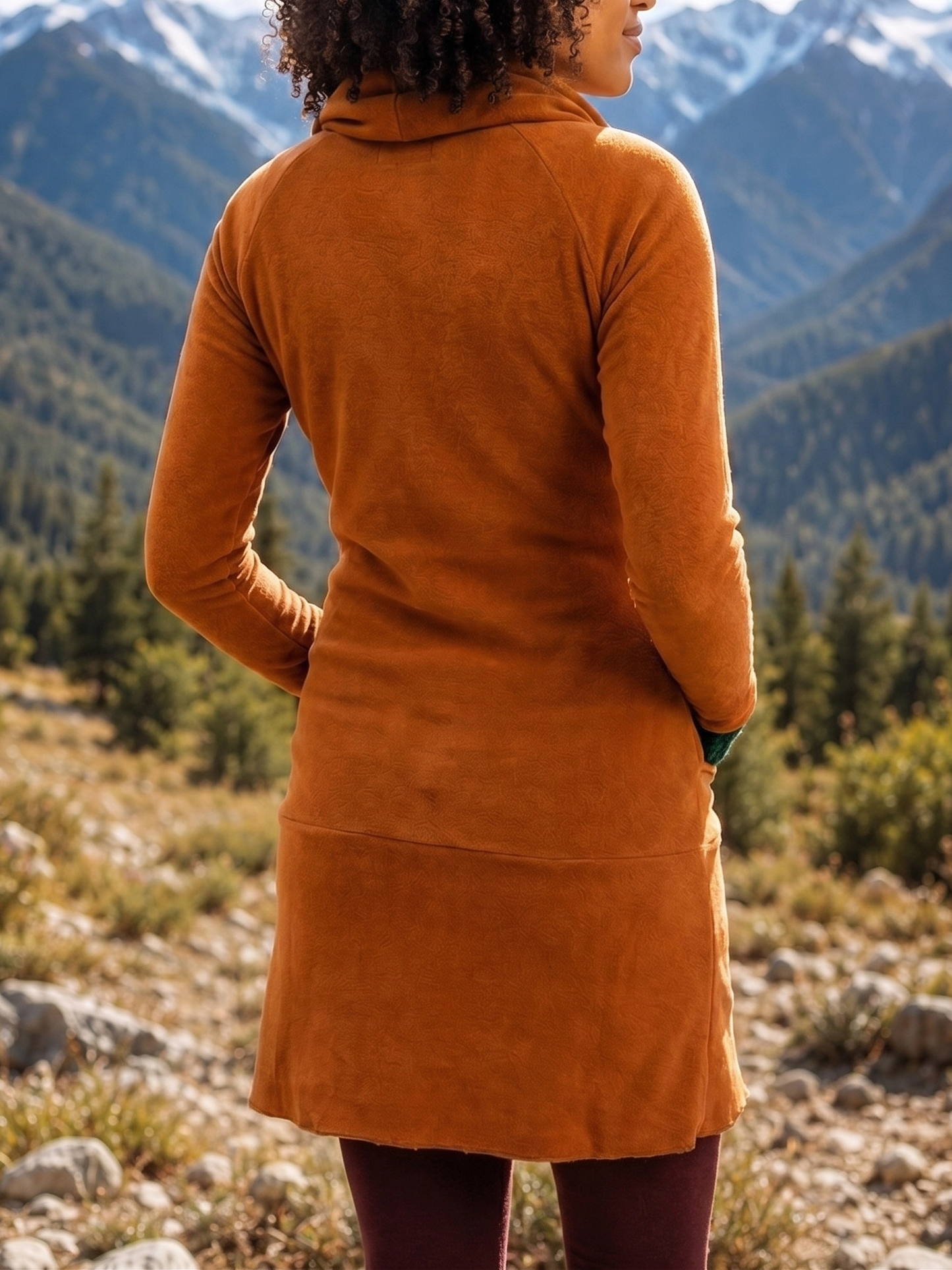 Super-Cowl Darjeeling Minikleid im schlichten Design