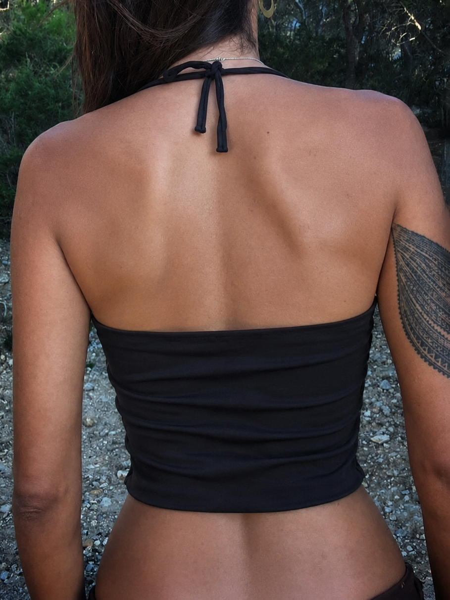 Slim-Fit Cami-Top mit Halterneck und U-Ausschnitt