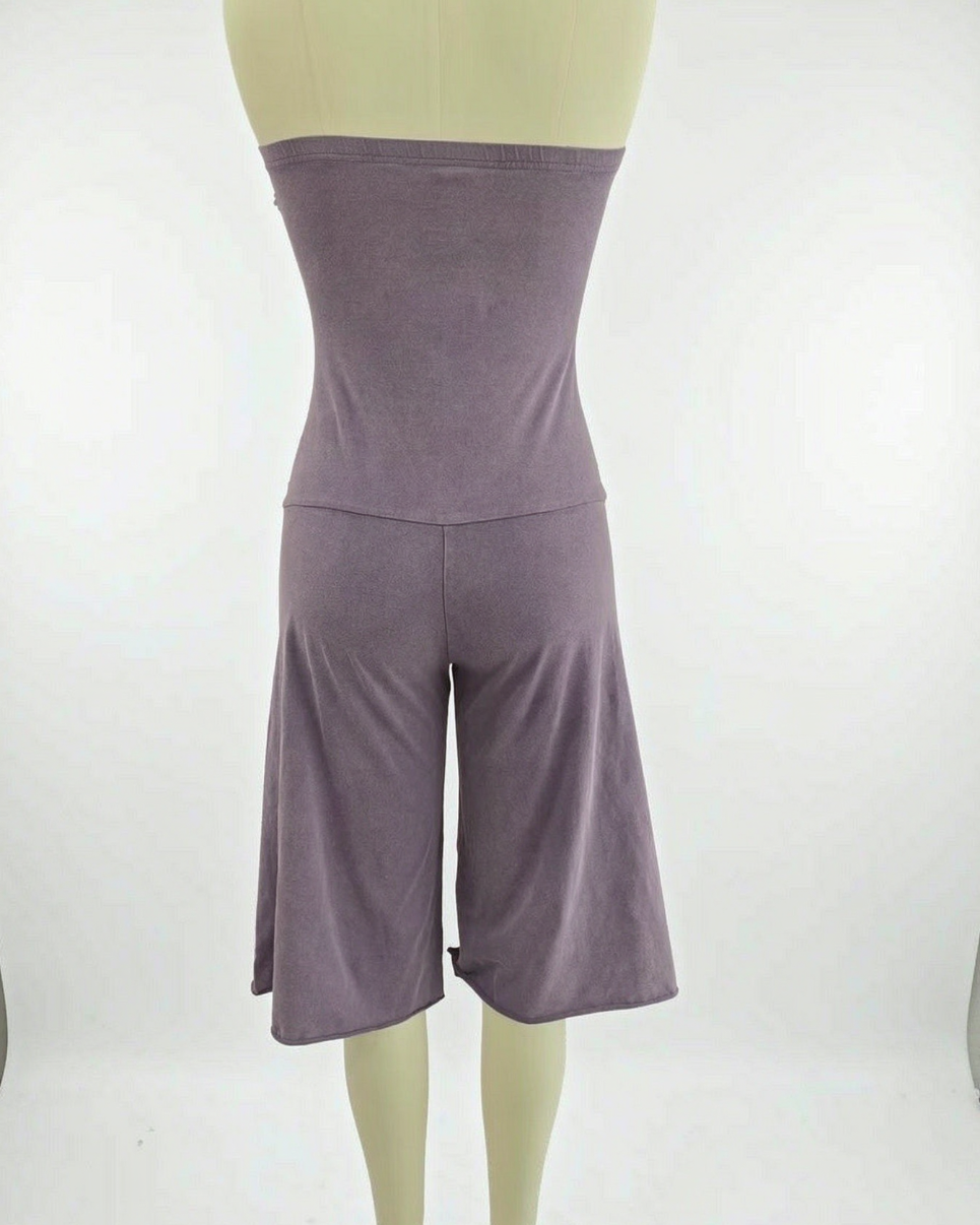 Bandeau-Jumpsuit mit taillierendem Bund und weitem Cropped-Bein