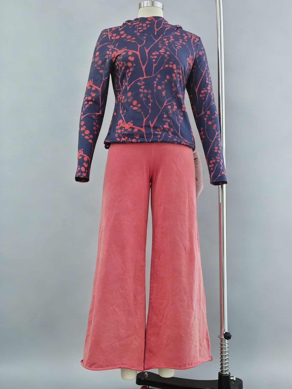 High-Waist Cropped-Hose mit Drapierung und weitem Bein